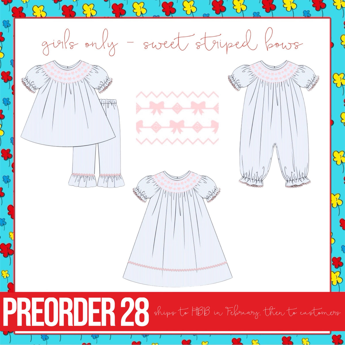 PO28 Girls Only - Sweet Striped Bows