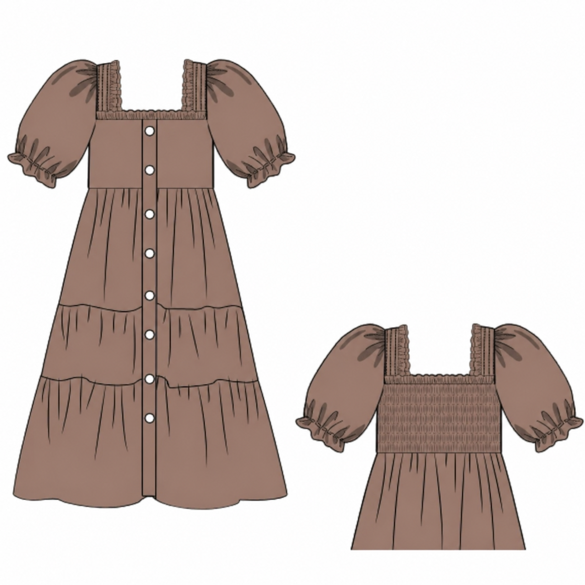 PO53 Turkey Time Name Smocks Adult Dress