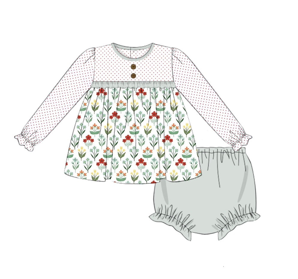 PO55 Wrenley Floral & Stripes Bloomer Set