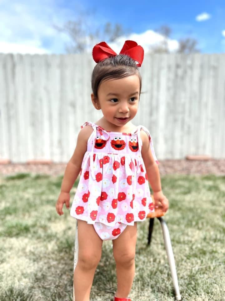 Smocked Elmo Bloomer Set