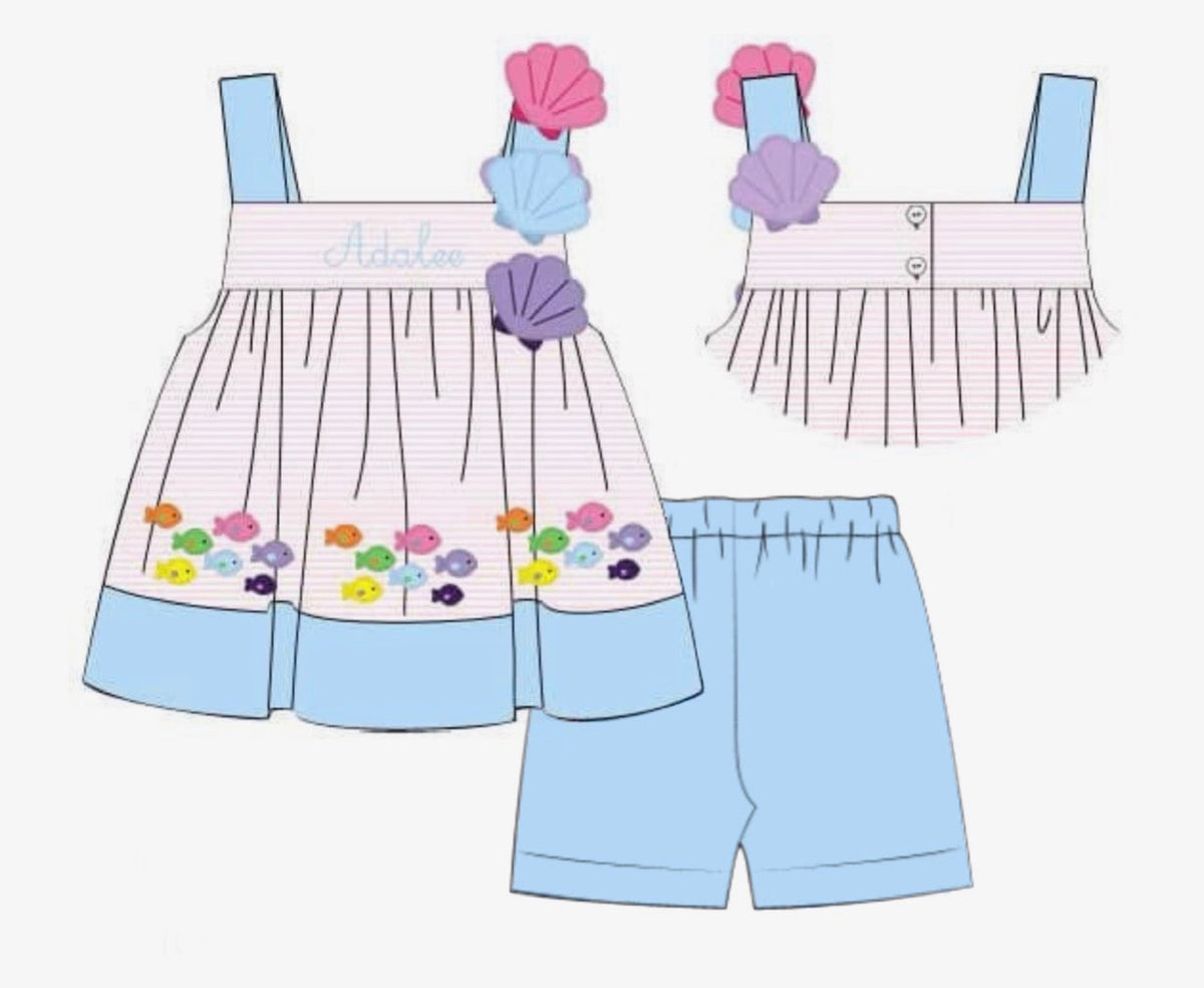PO48 Under the Sea Girl Short Set