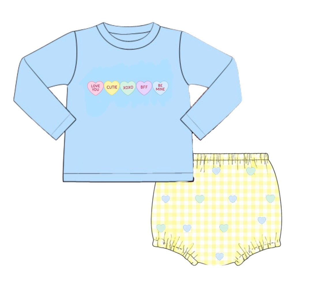 PO56 Pastel Conversation Hearts Diaper Set
