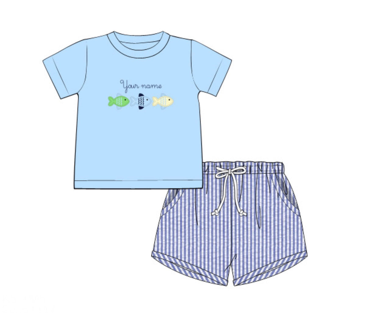 PO48 Under the Sea Boy Short Set