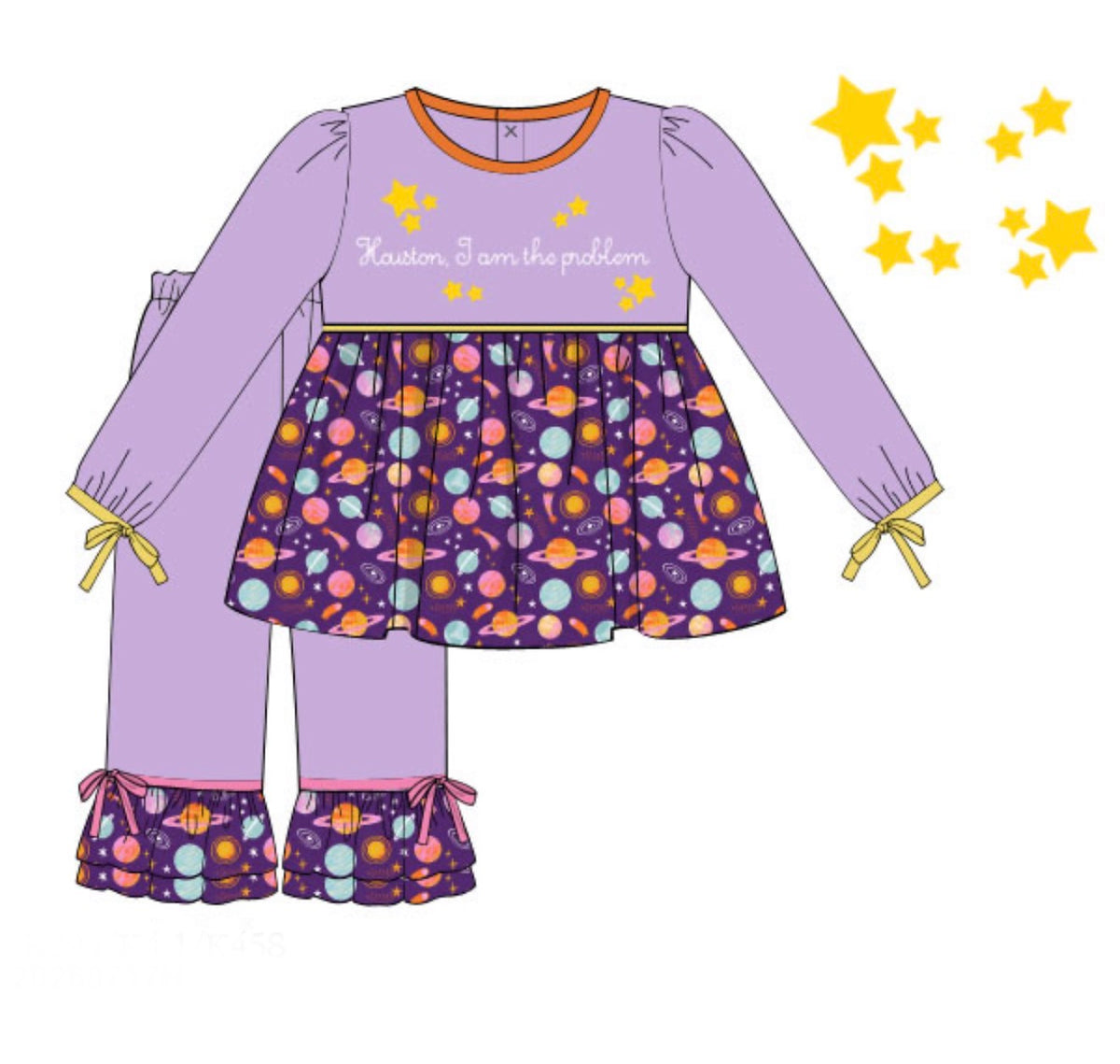 PO56 To the Moon and Back Girl Pant Set