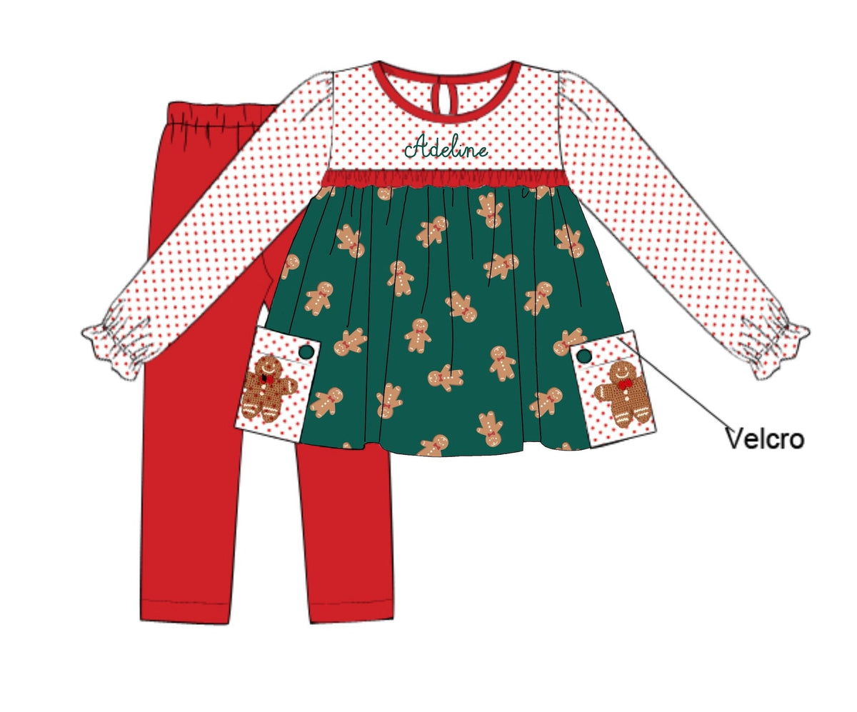PO54 Crochet Gingerbread Men Legging Set