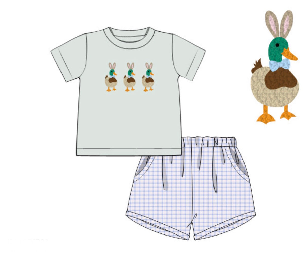 Easter Ducky Shorts Set