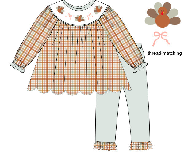 PO53 Autumn Plaid Turkey Legging Set