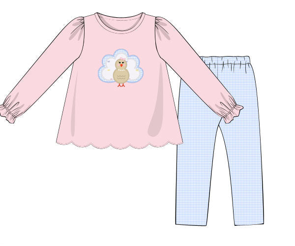 PO53 Pastel Turkeys Legging Set