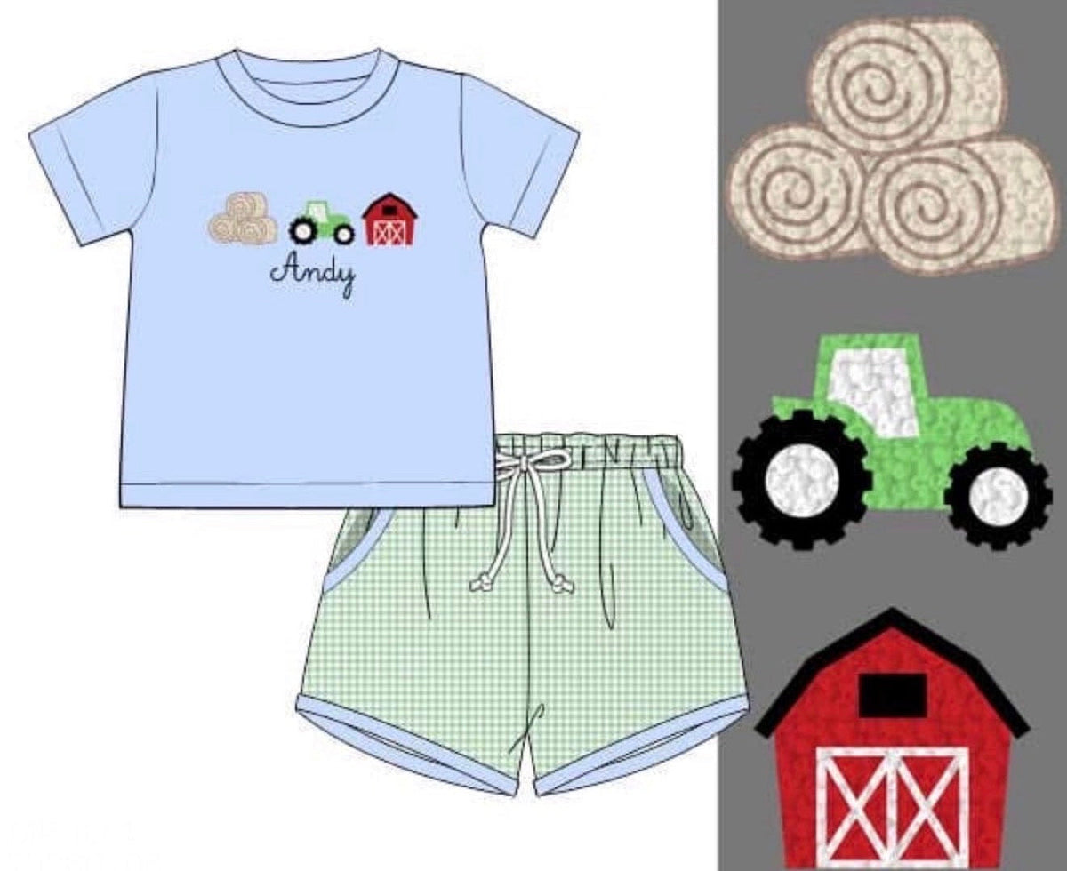 PO49 For the Boys - French Knot Farm Short Set