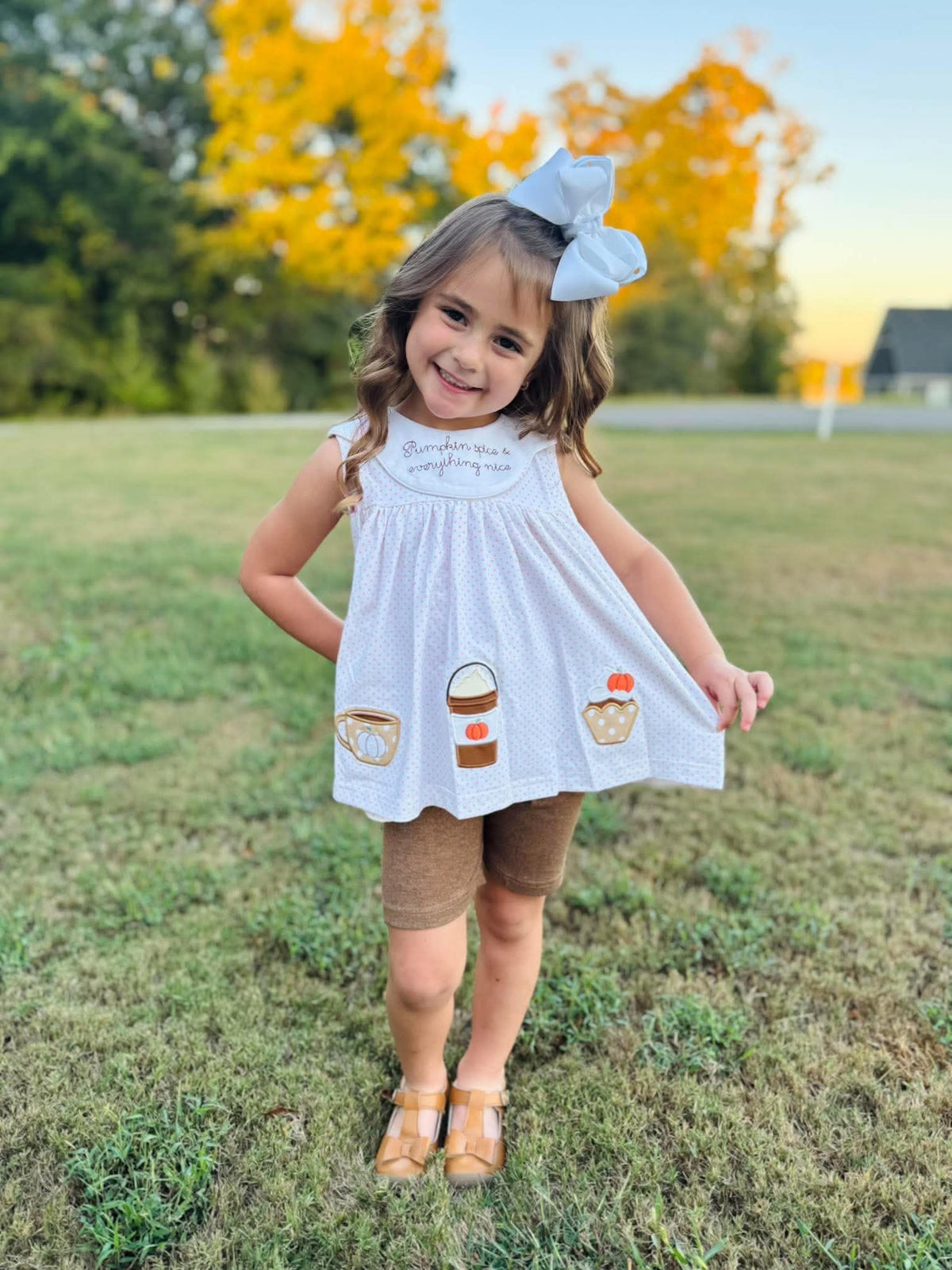 Pumpkin Spice Shorts Set