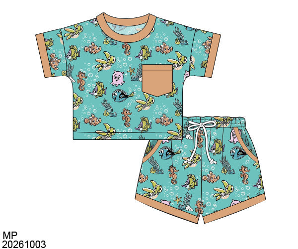 PO58 Boys Loungewear Short Set - Fish are Friends