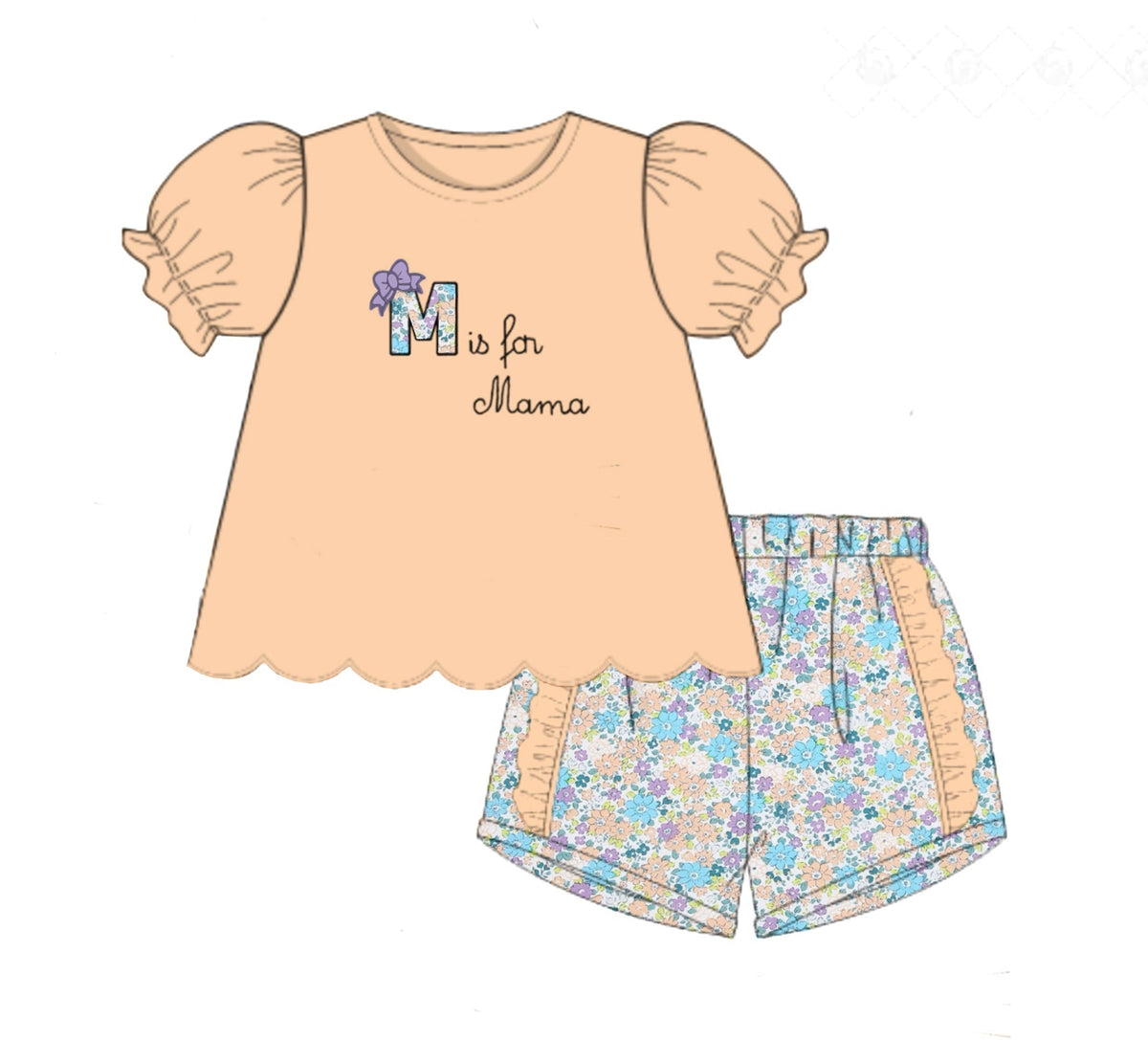 PO46 M is for Mama Girl Short Set
