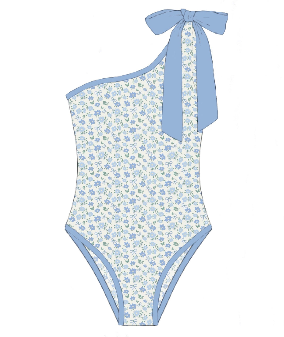 PO48 Harlee Floral & Stripes Mom Swim