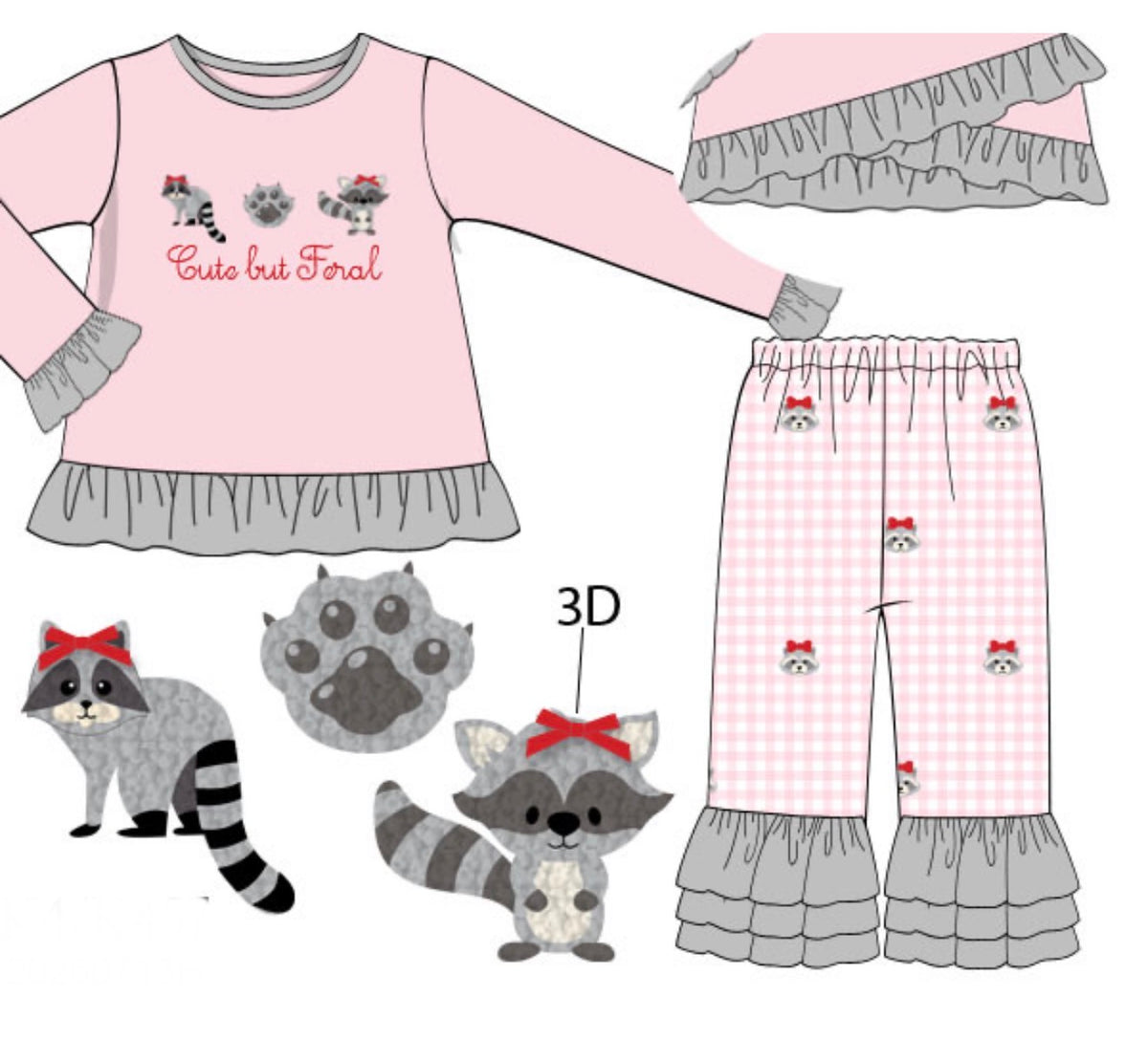 PO56 Cute but Feral Girl Pant Set