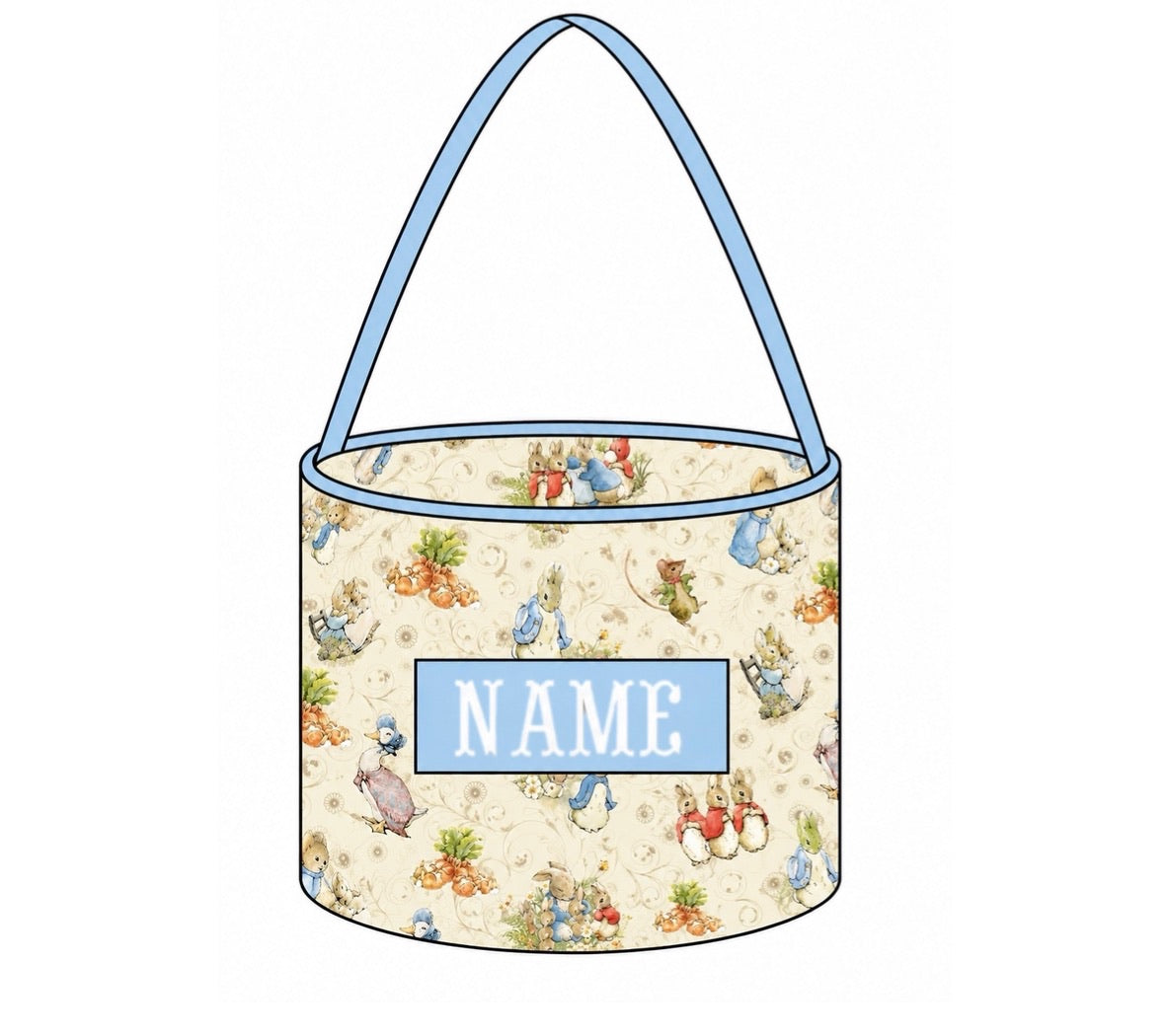 PO57 Name Smocked Easter Baskets - Peter Rabbit