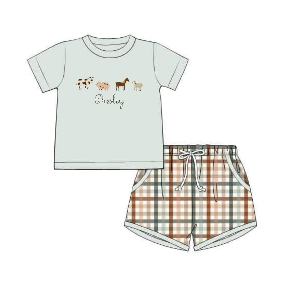 PO51 For The Boys - Fall On The Farm Short Set
