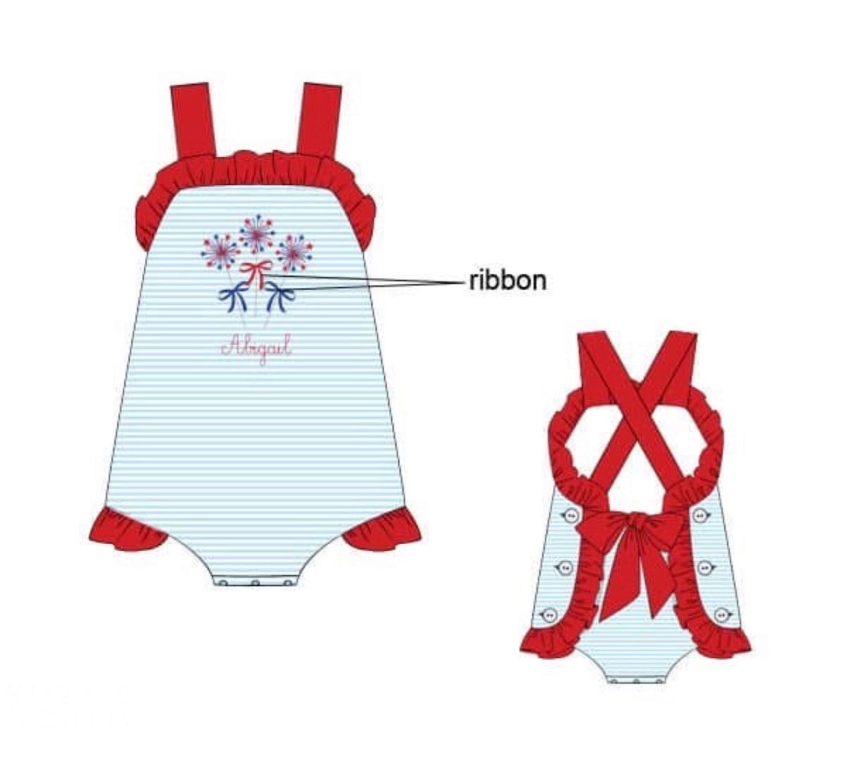 PO48 RWB Sparklers Sunsuit