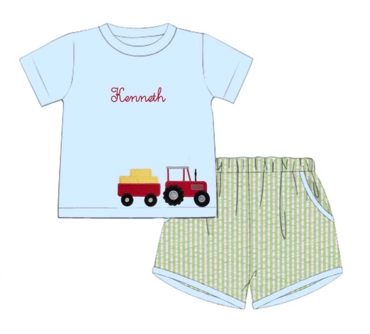 PO51 For The Boys - Tractor Ride Short Set