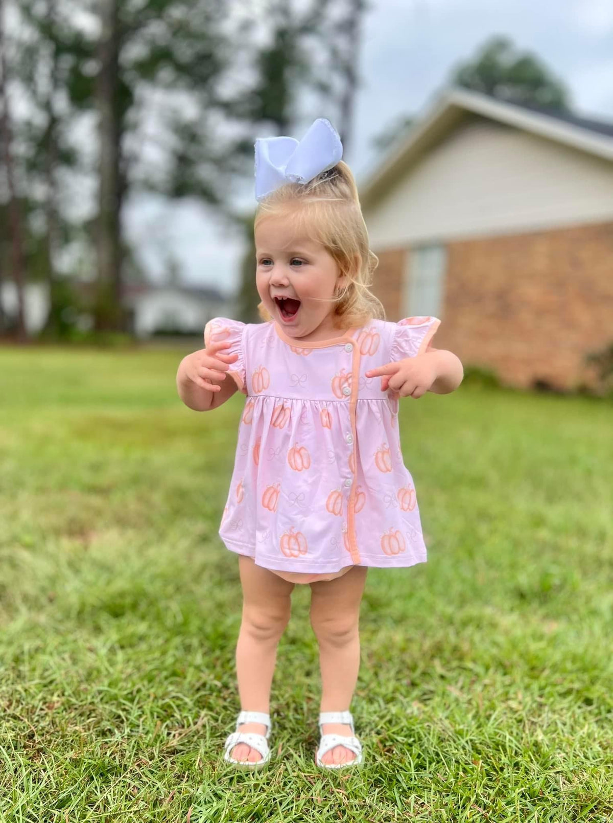 Peach Pumpkin Bloomer Set