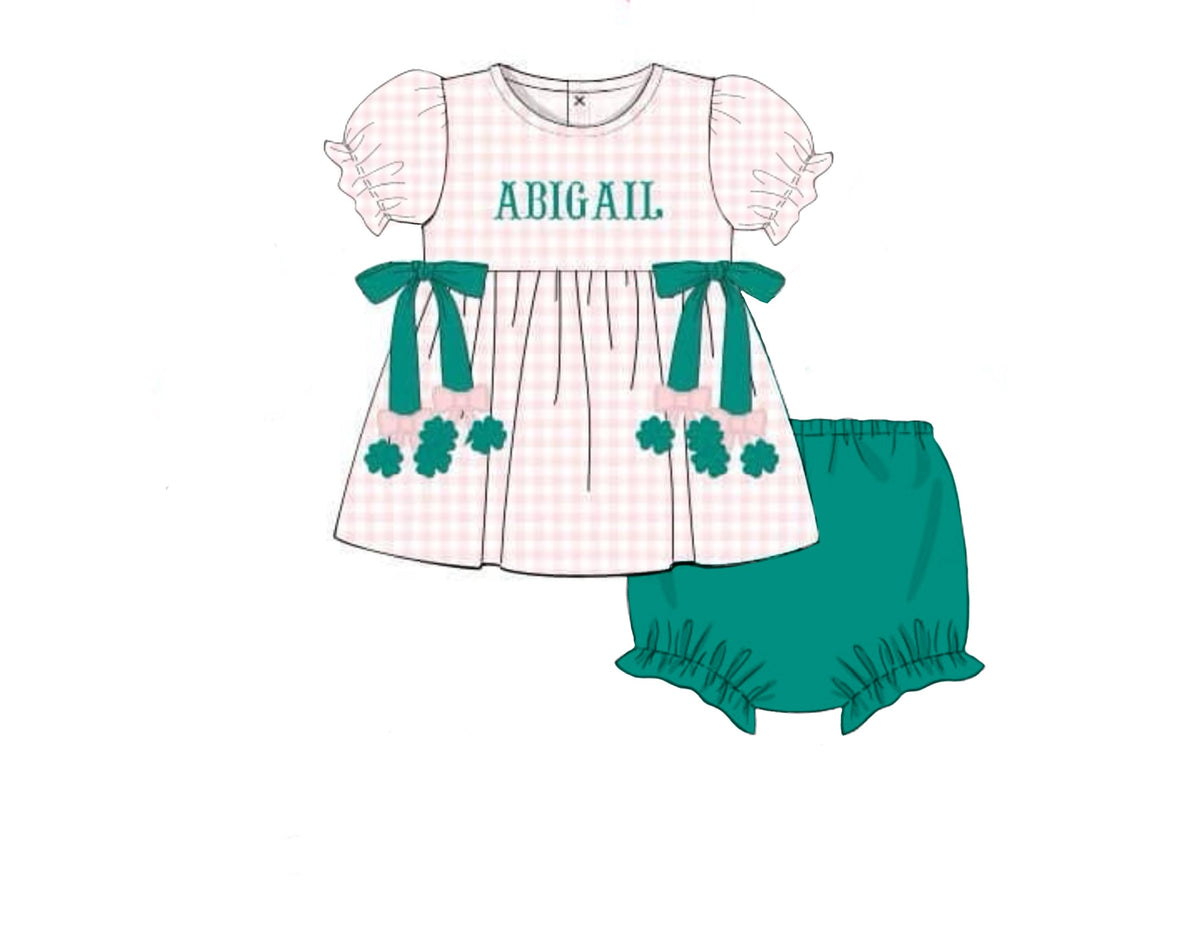 PO44 Shamrocks & Gingham Bloomer Set