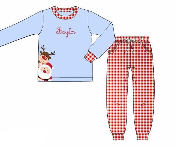 PO54 Santa & Rudolph Jogger Set White Santa