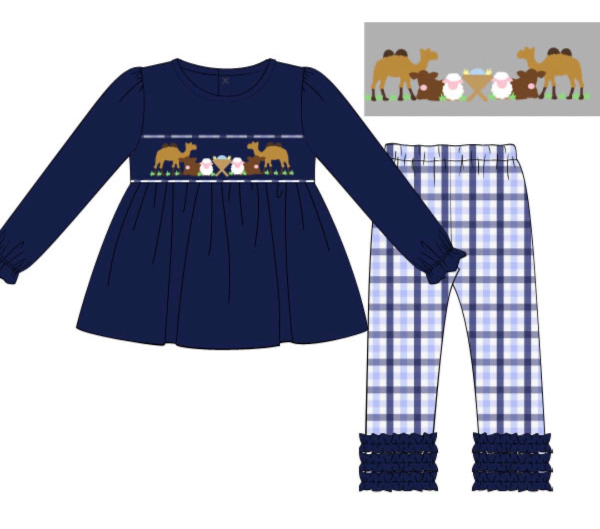 PO54 Smocked Follow the Star Legging Set