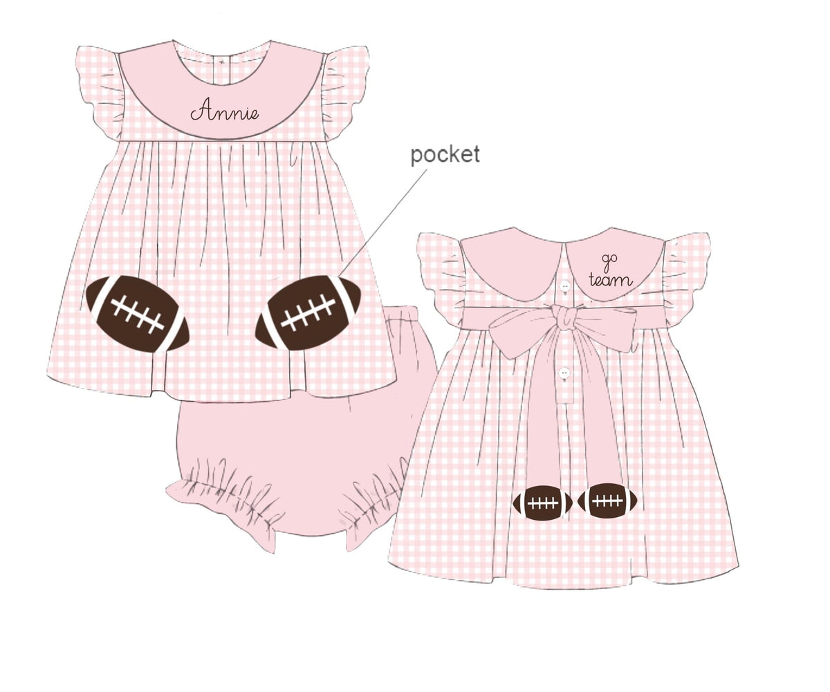 PO50 Applique Footballs Bloomer Set
