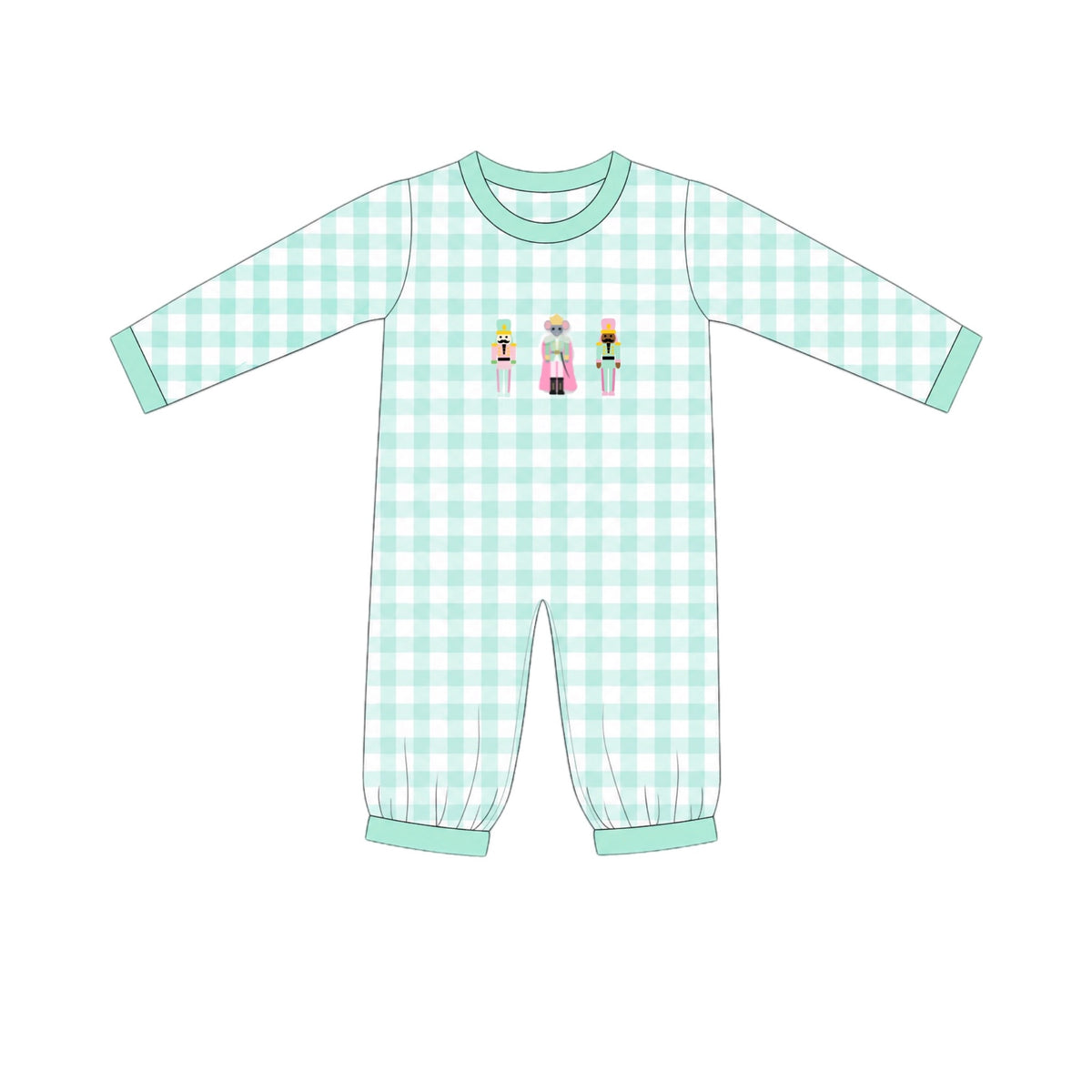 PO54 French Knot Nutcrackers Romper