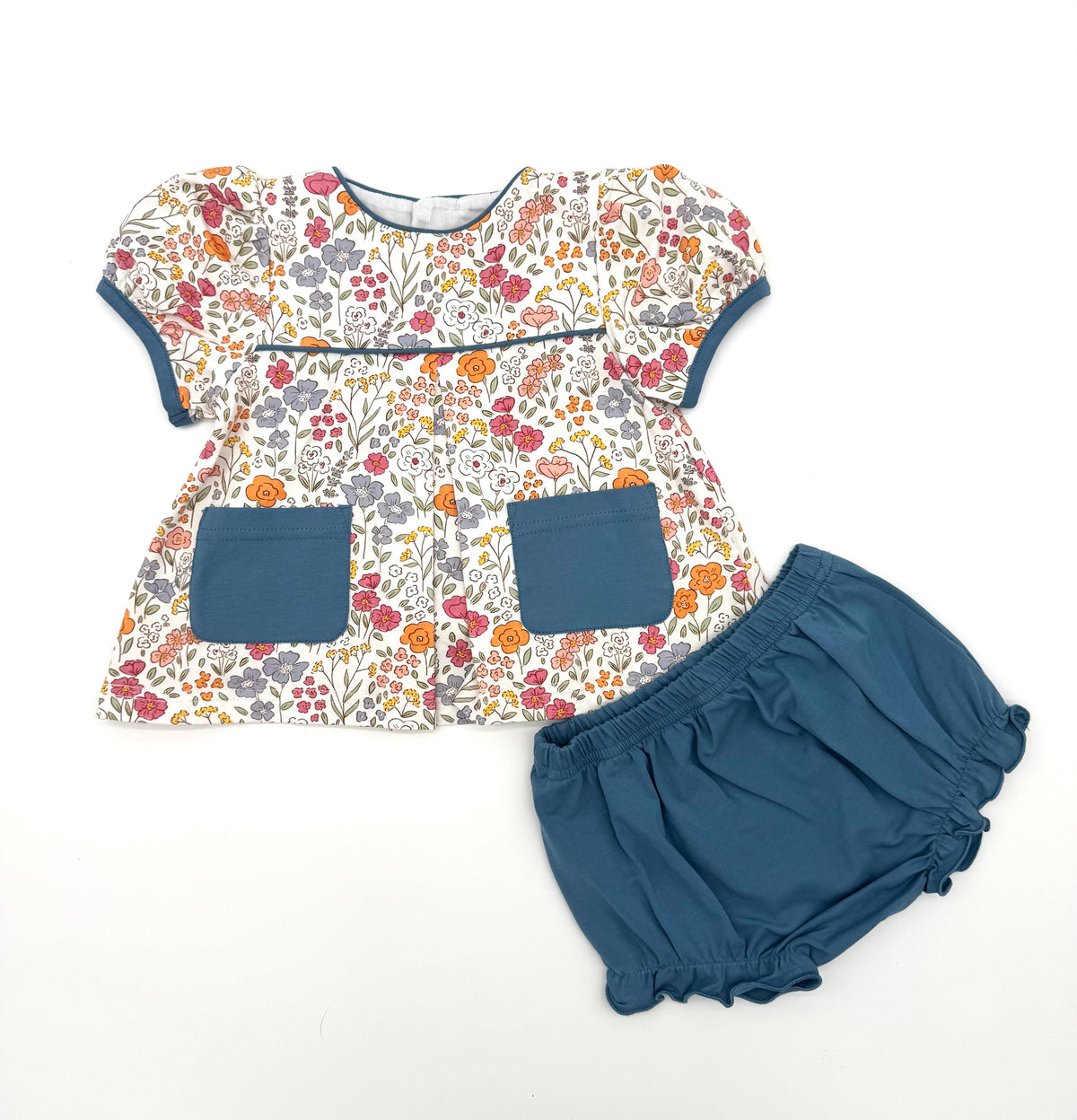 Stone Bow & Floral Bloomer Set