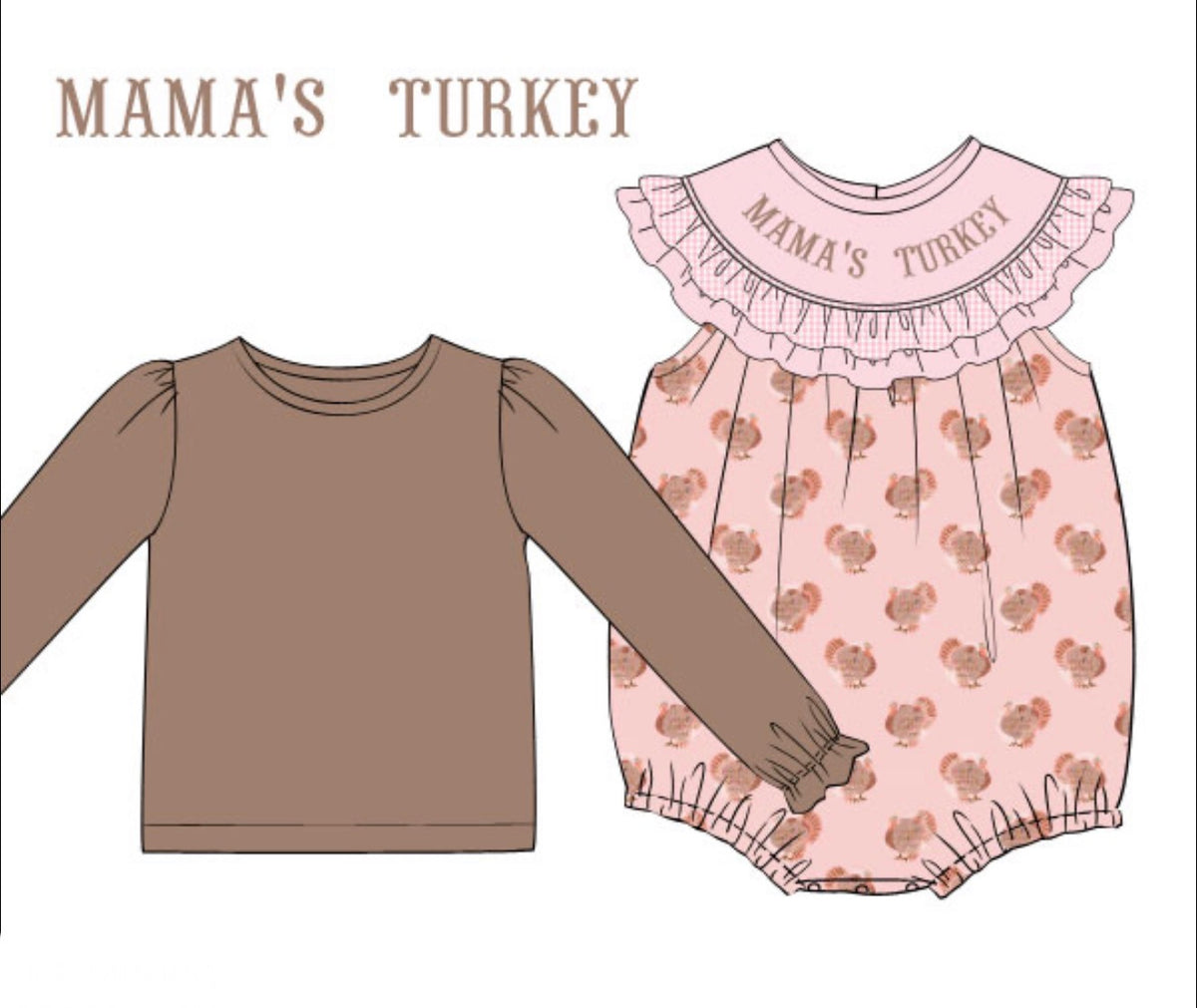 PO53 Turkey Time Name Smocks Bubble Set