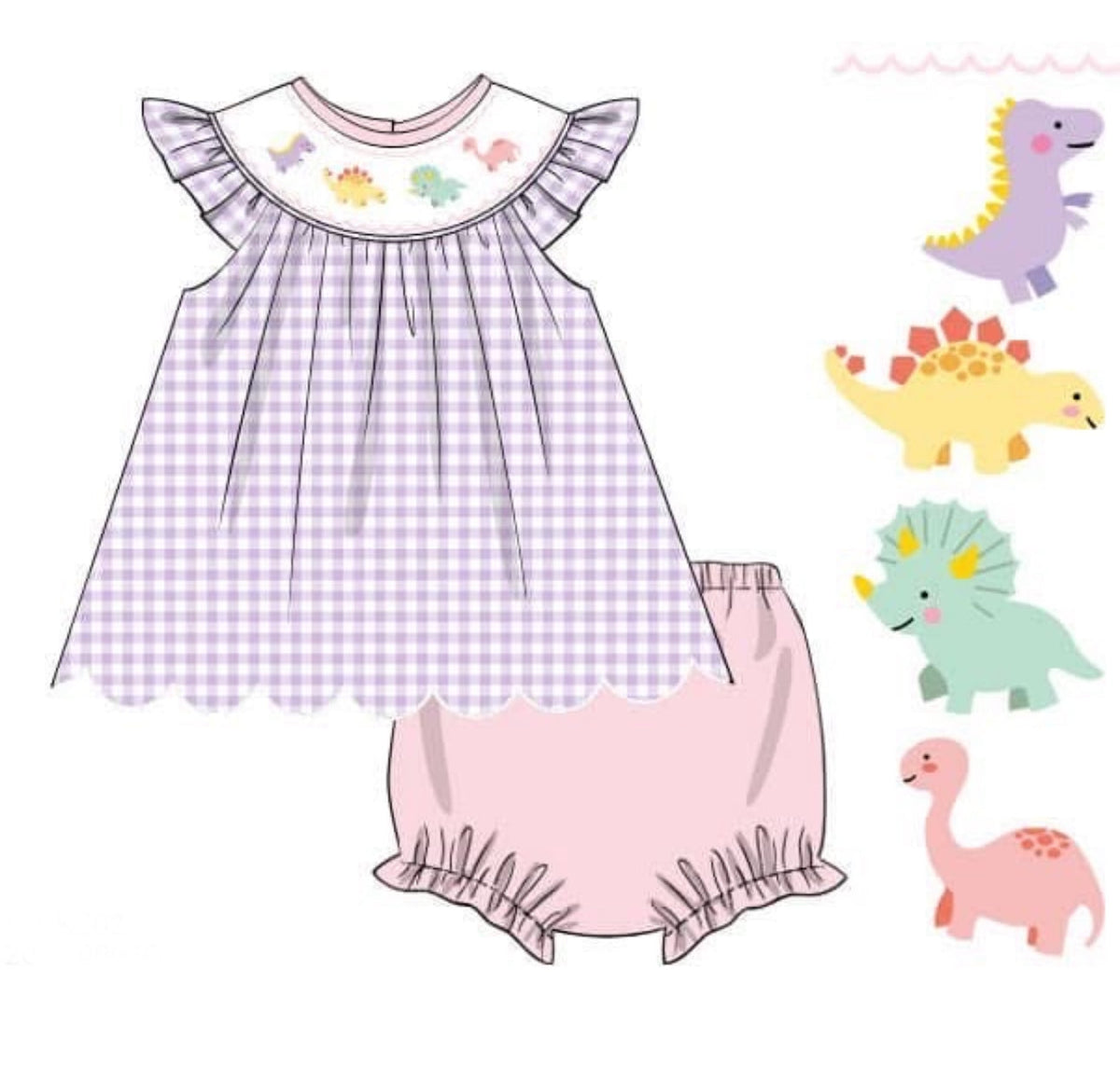 PO44 Dino Rawr Bloomer Set