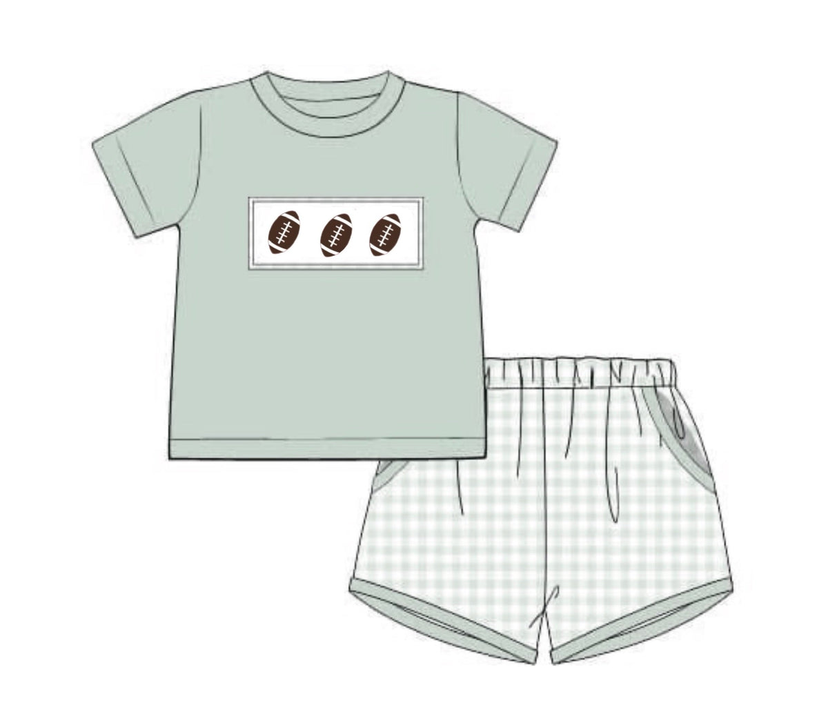 PO50 Pigskins & Bows Boy Short Set