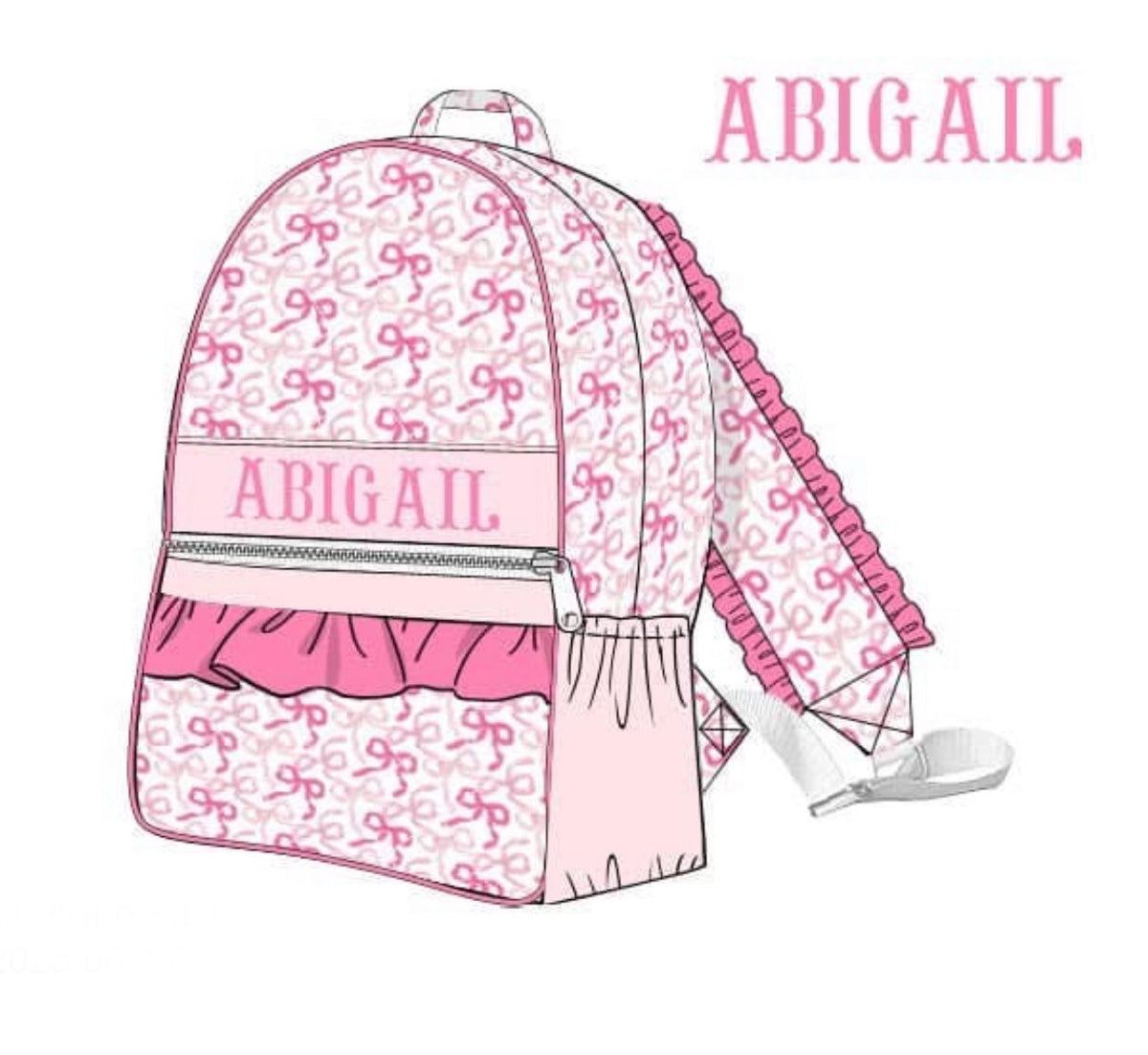 PO49 Adalee's Bows Luggage Backpack