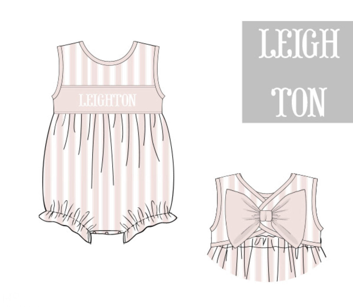 PO46 Cabana Stripe Name Smock Girl Bubble