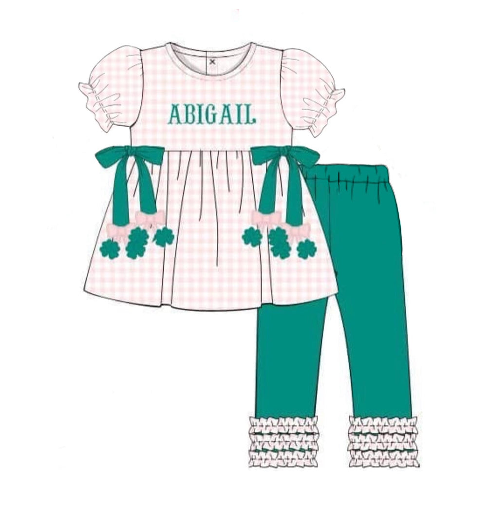 PO44 Shamrocks & Gingham Legging Set
