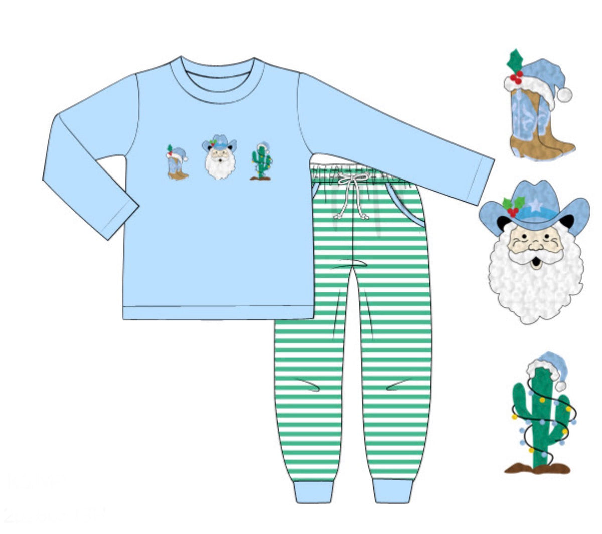 PO54 Country Christmas Jogger Set
