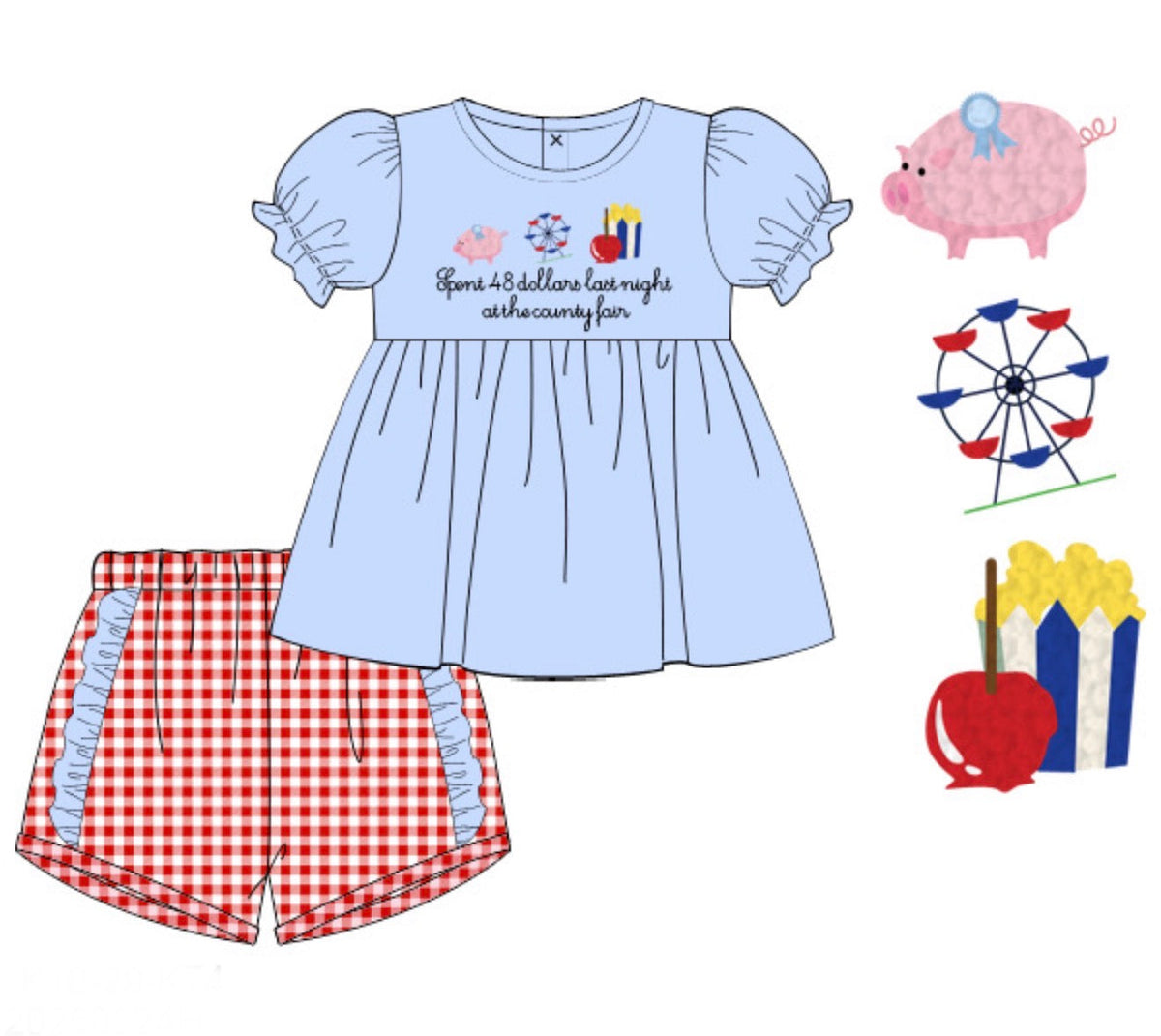 PO51 County Fair Girl Short Set