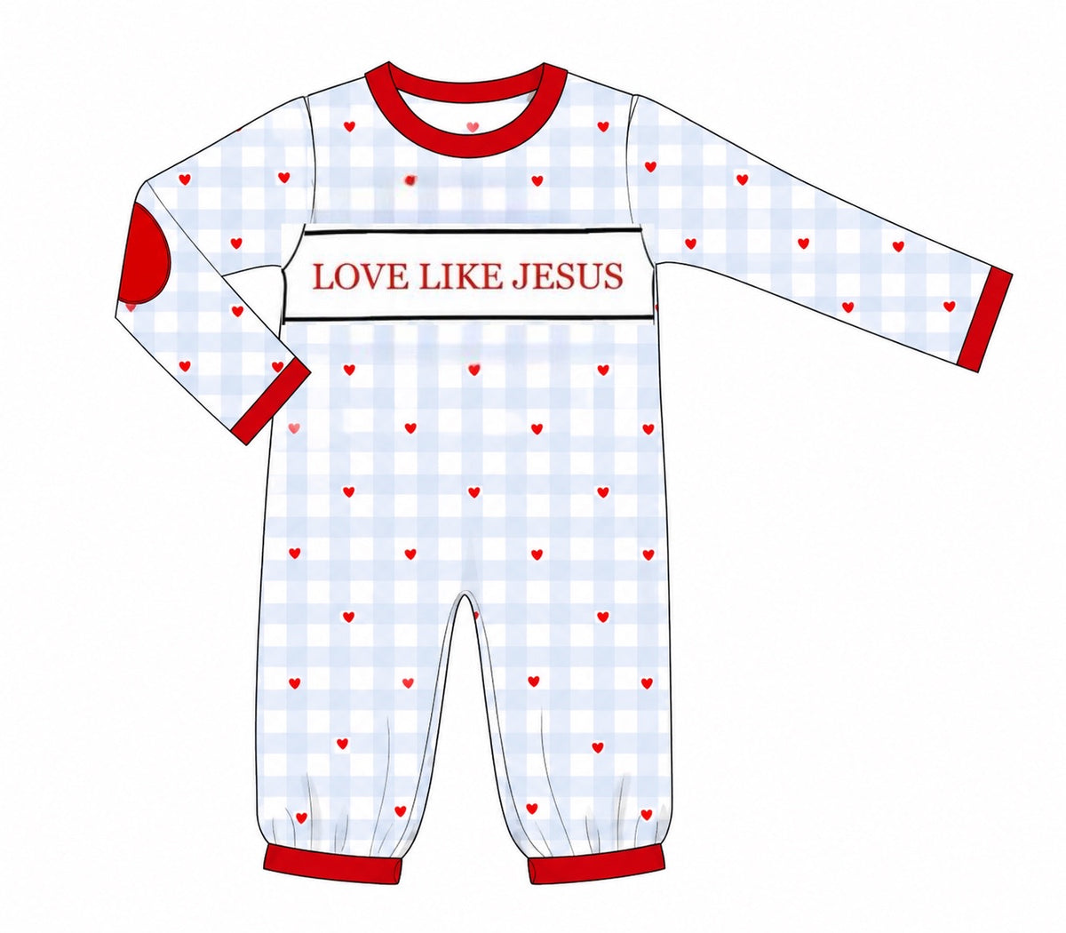 PO56 Love Like Jesus Name Smocks Romper