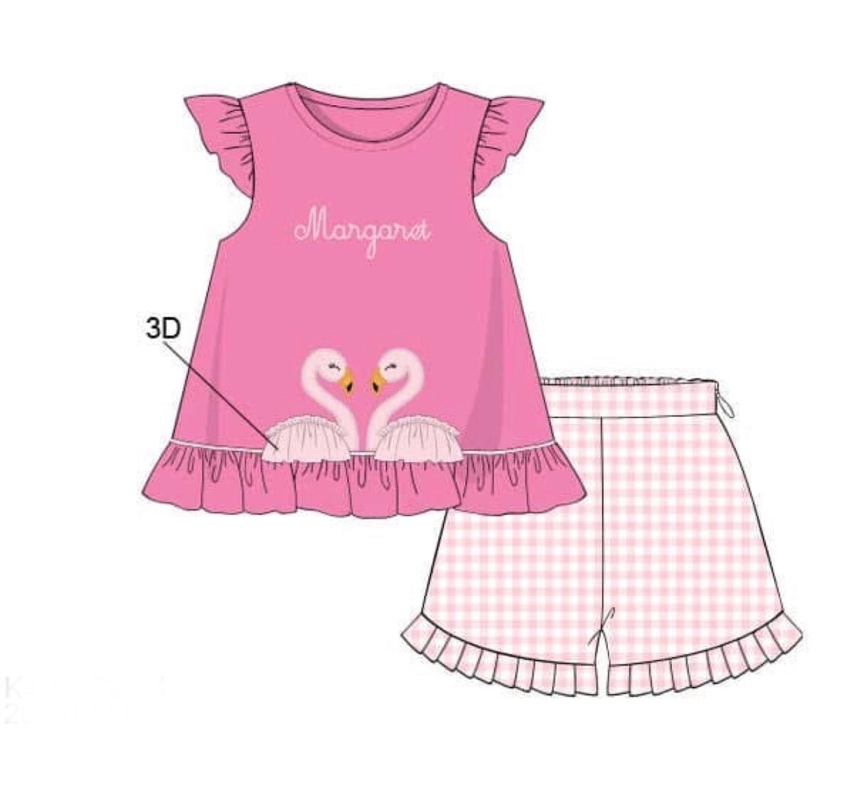 PO48 Beach Balls & Flamingos Girl Short Set