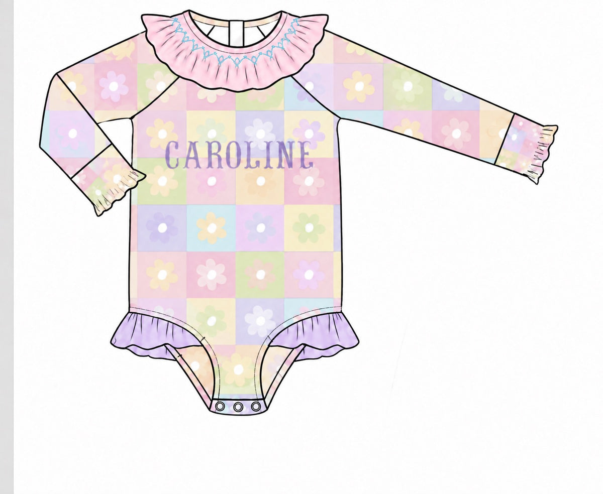 PO57 Summer Fun Swim Girl Rash Guard 1pc.