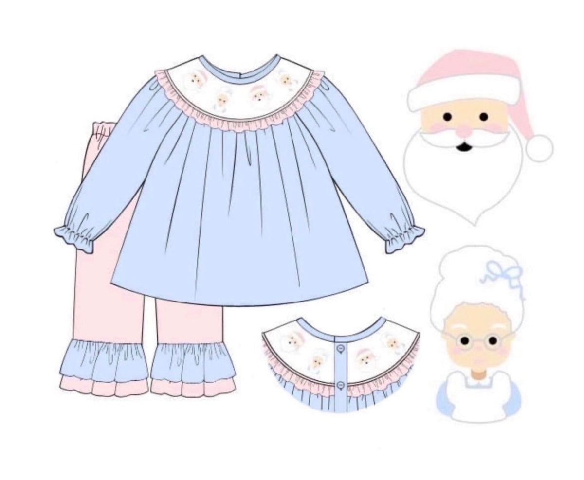 PO54 Pastel Claus' Girl Pant Set