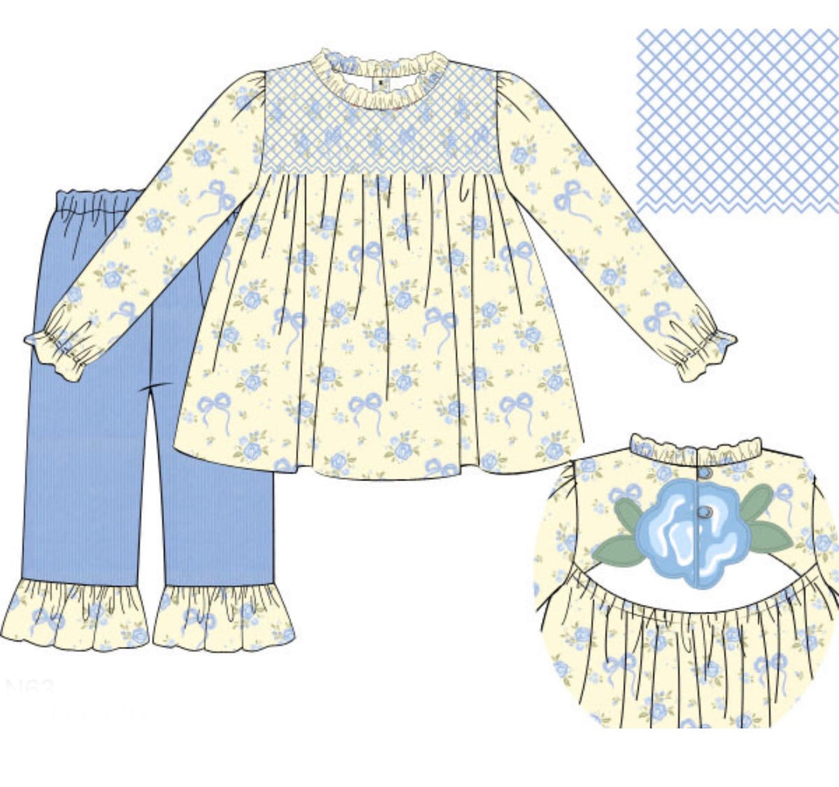 PO55 Butter & Blues Girl Pant Set