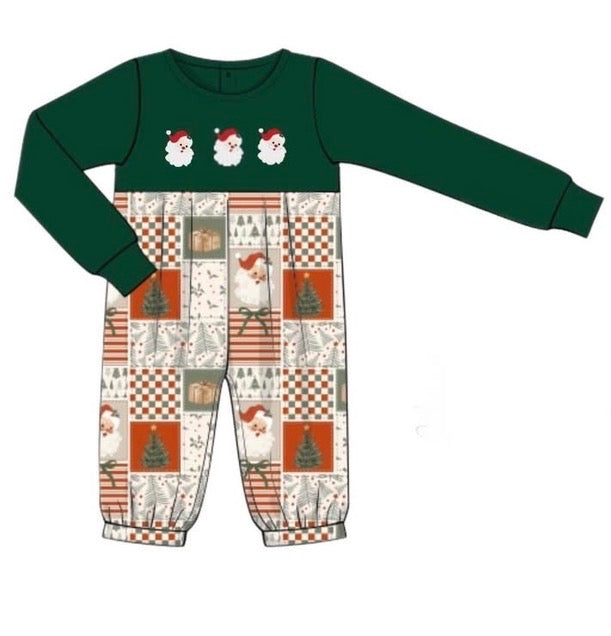 PO54 Yuletide Patchwork Boy Romper