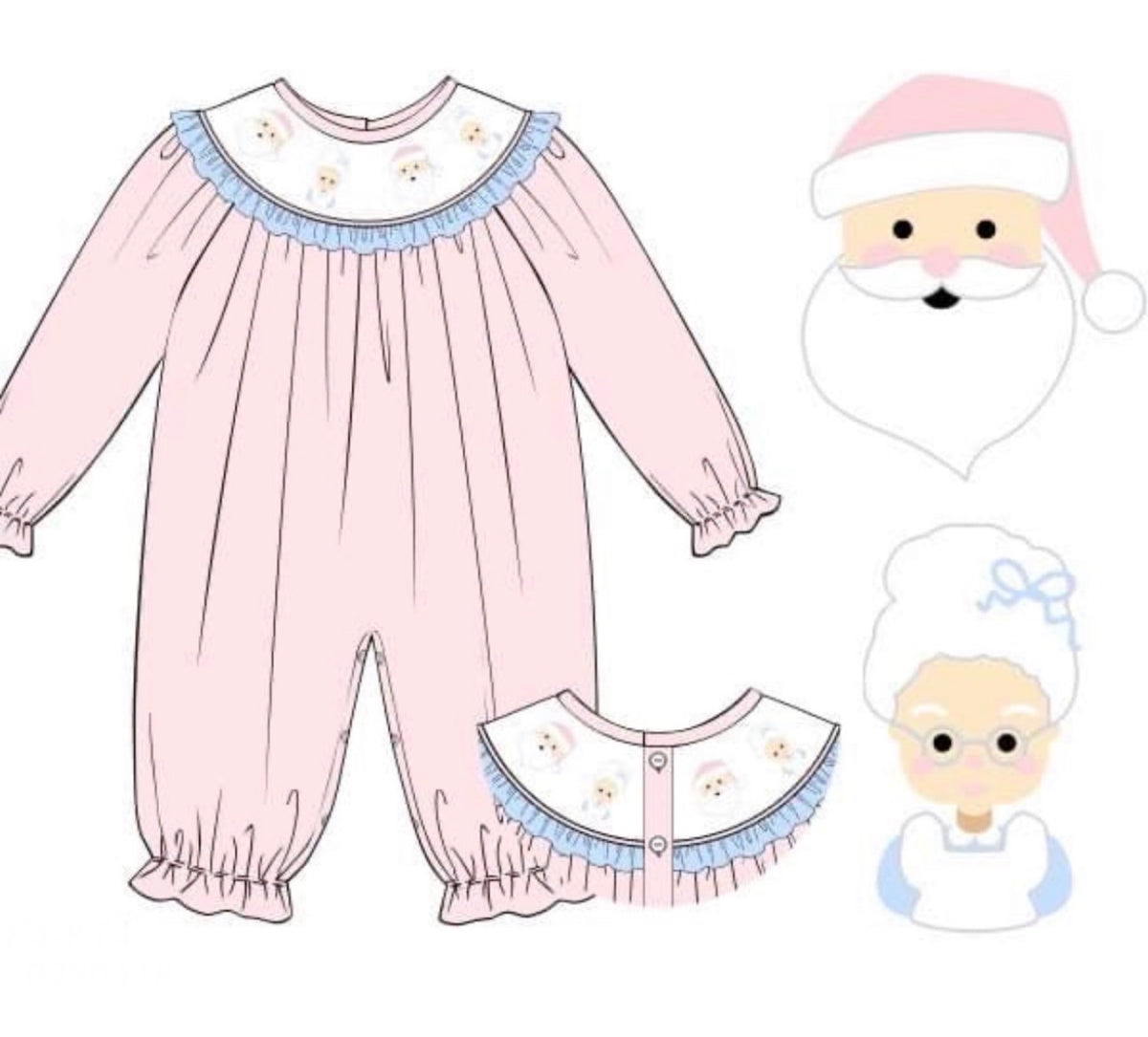 PO54 Pastel Claus' Girl Romper