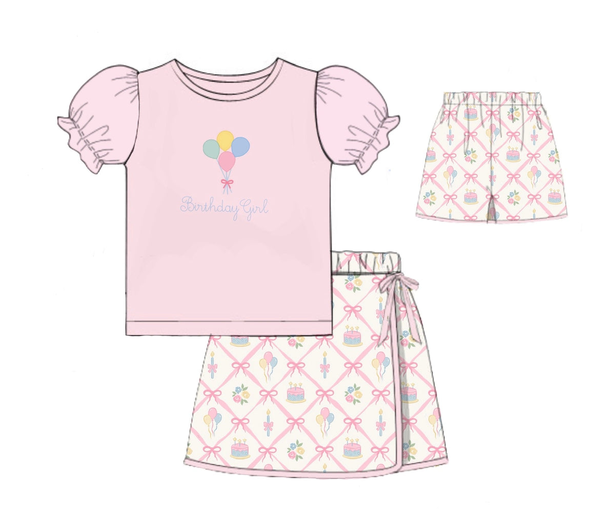 PO46 Birthday Babes Skort Set