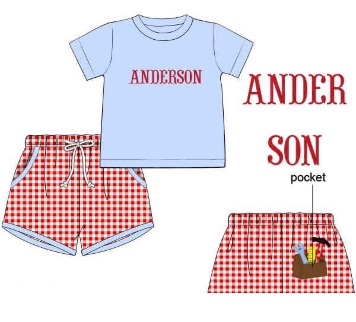 PO48 Toolbox Pockets Boy Short Set