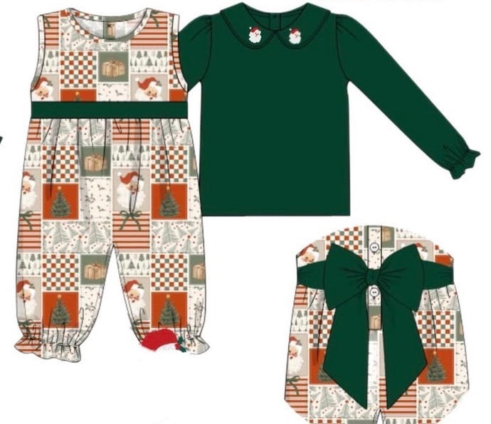 PO54 Yuletide Patchwork Girl Romper