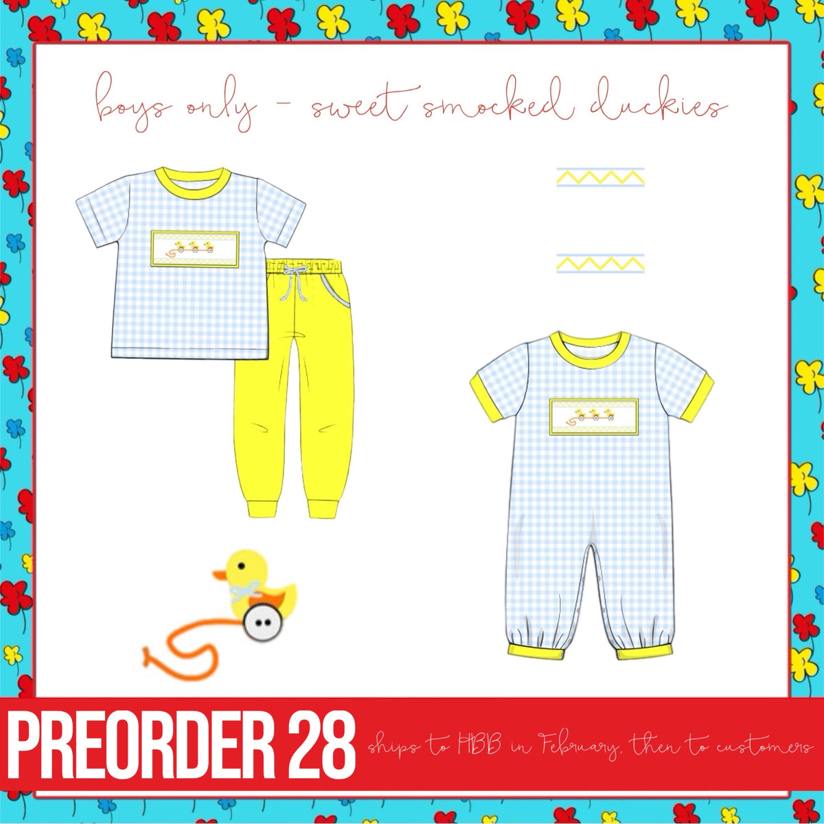 PO28 Boys Only - Sweet Smocked Duckies