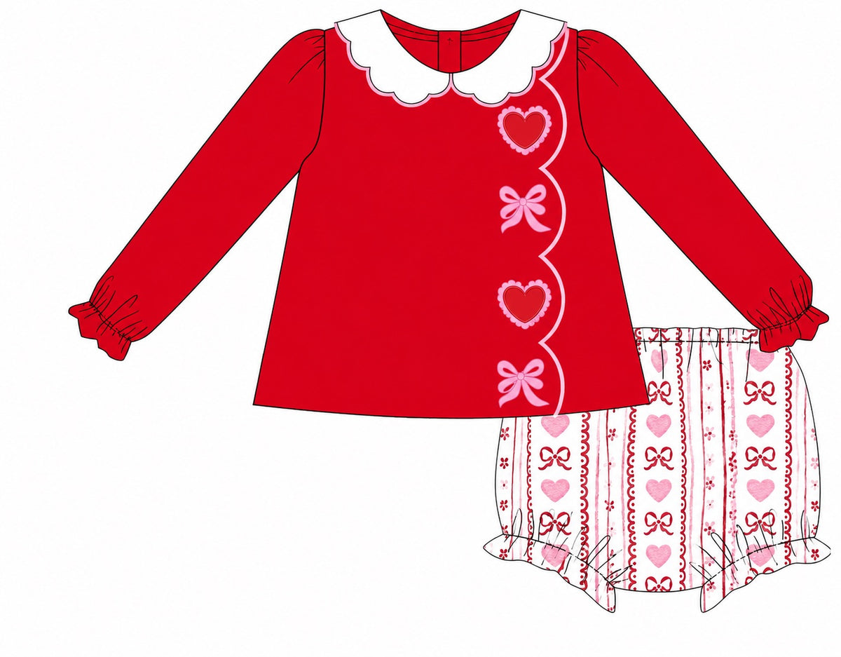 PO56 Girls Only Valentine's Day Heart Bloomer Set
