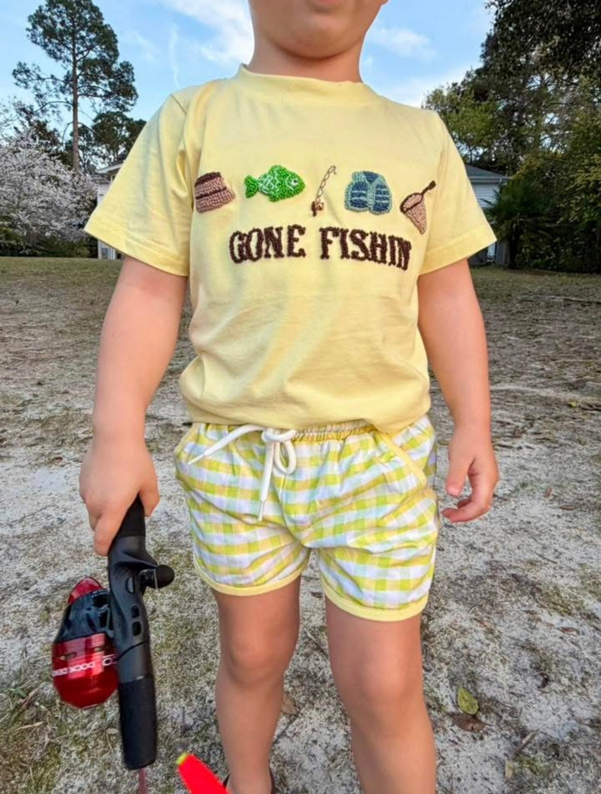 Gone Fishin Shorts Set